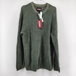 Alesbury Men's Green Olive Medium Shaker Stretch Crewneck Sweater NWT